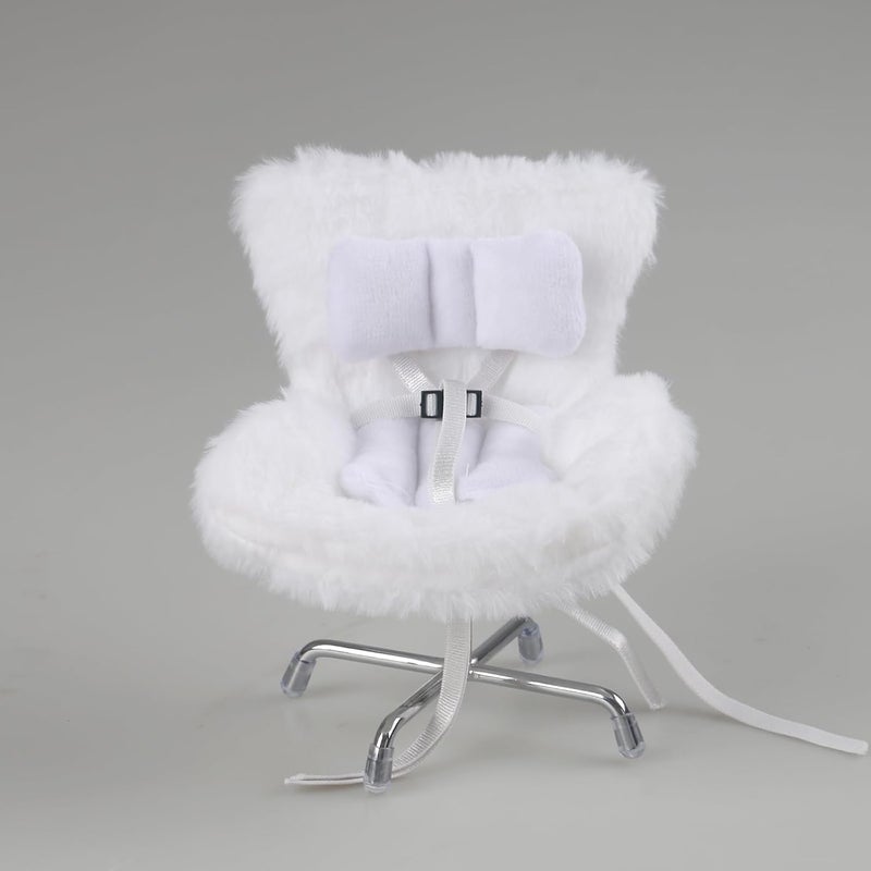 Walant Doll Car Seat Compatible with Labubu, Chair for 10-17cm Dolls - Adjustable Safety Strap, Air Vent Clip & Desktop Stand, Soft Cushion, Cute Car Ornament Gift for Collectors & Fans (White) - Image 4